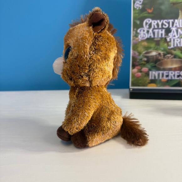 Ty Beanie Boo “Harriet” 6” Horse Plush EUC Gold Sparkle Eyes - Picture 4 of 5